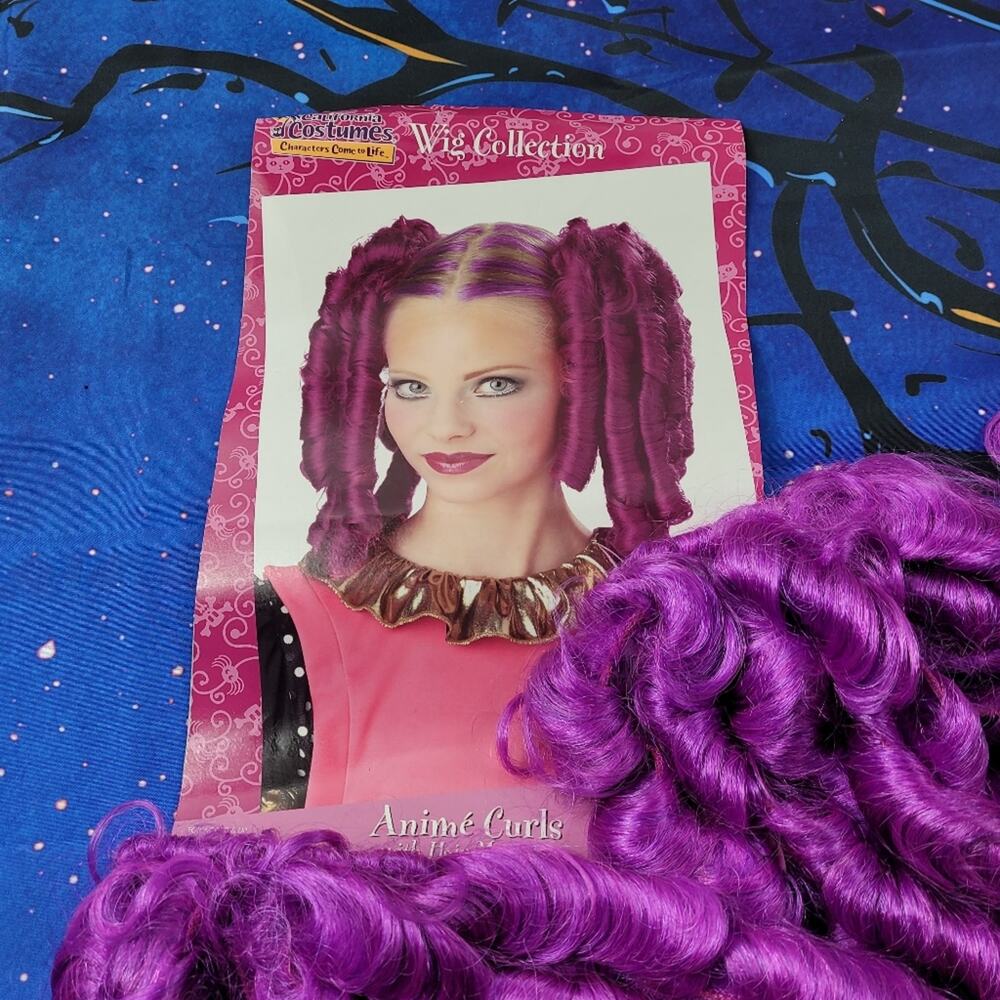 California Costumes Fushia Anime Curls Wig (missing hair mascara)